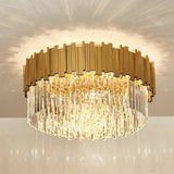 Savona | Elegant Round Gold Crystal Ceiling Chandelier