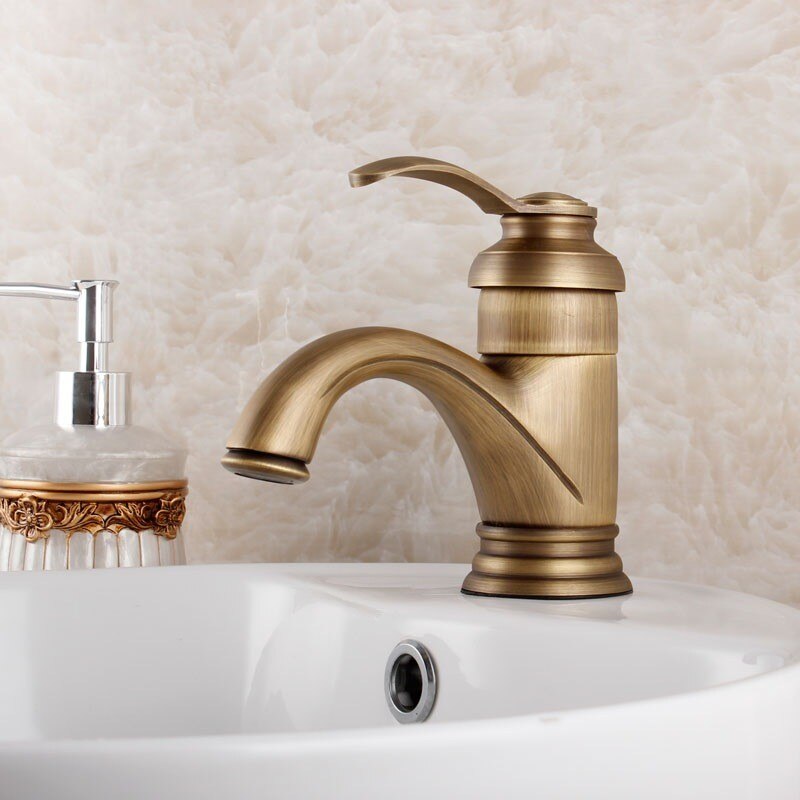 Elijah - Rustic Brass Bathroom Faucet