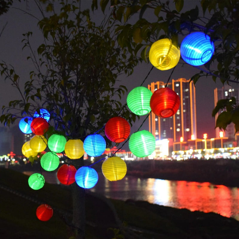 Solar Powered Outdoor Lantern String Lights