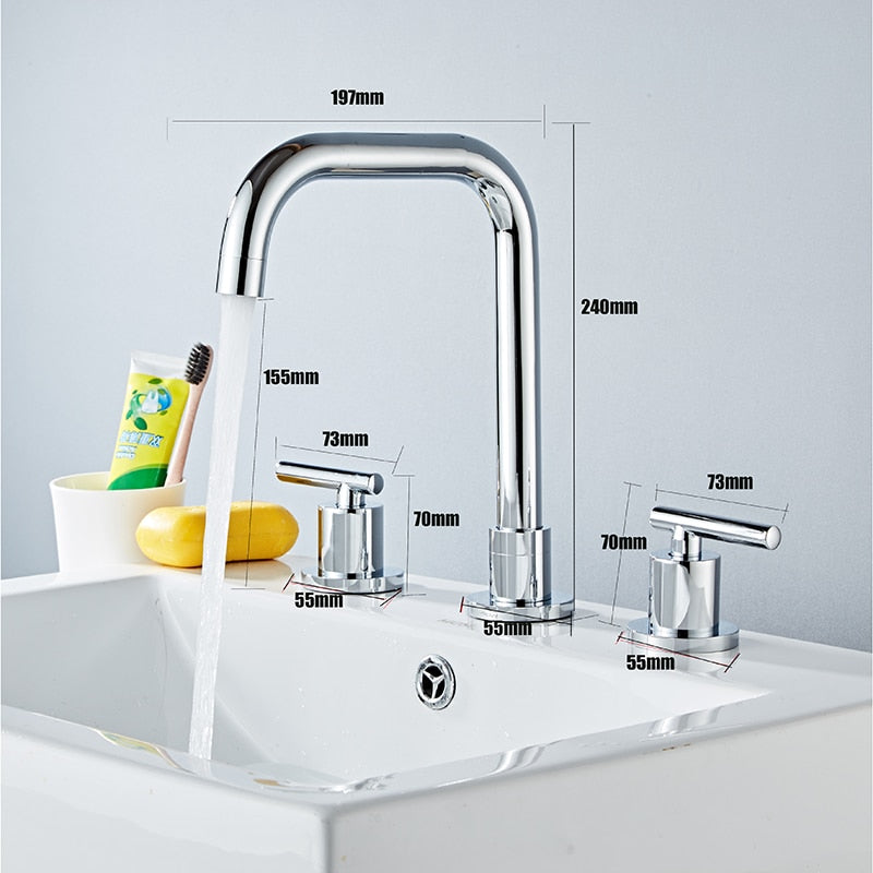 Theodore - Modern Three Hole Bathroom Faucet