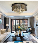 Black Modern Round Crystal Ceiling Chandelier