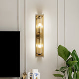 Copper & Glass Column Wall Sconce