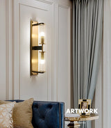 Copper & Glass Column Wall Sconce