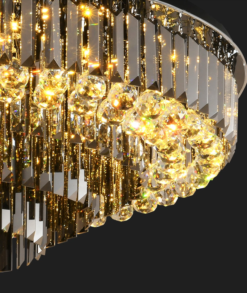 Villanova d'Albenga | Round Modern Black Crystal Chandelier