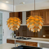 Handcrafted Wood Pinecone Pendant Light