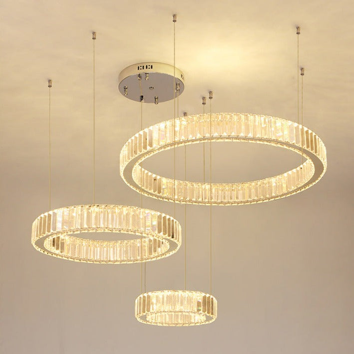 Harper - Modern Glass Crystal Ring Chandelier