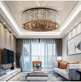 Smoky gray crystal chandelier for living space, luxury bedroom