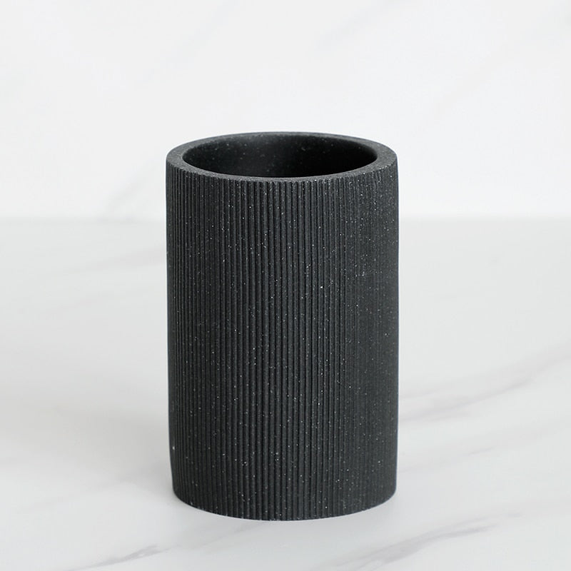 Cadiz Black Ribbed Luxury Bathroom Accessories