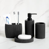 Cadiz Black Ribbed Luxury Bathroom Accessories