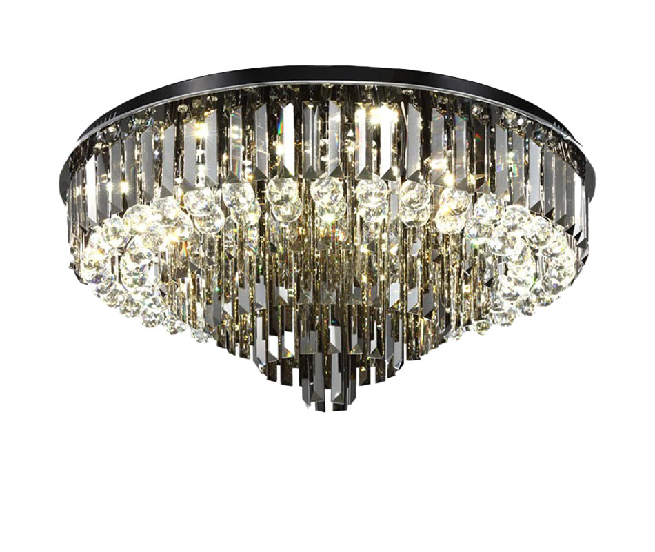 Villanova d'Albenga | Round Modern Black Crystal Chandelier