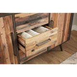 NovaSolo Nordic Buffet 2 Doors 3 Drawers 62" Natural Boat Wood KK NO 19008