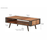 NovaSolo Nordic Coffee Table Open Shelf Natural Boat Wood KK NO 20001