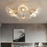 Lotus Leaf Glass Ceiling Lamp