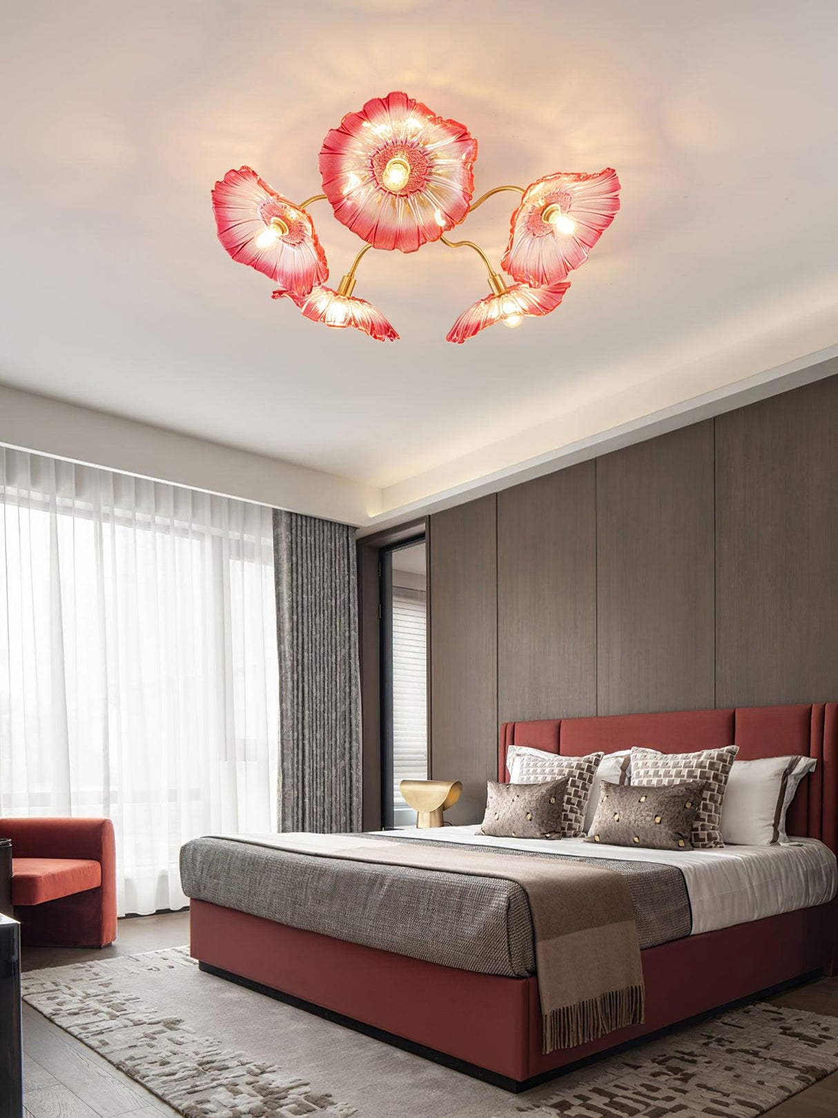 Lotus Leaf Glass Ceiling Lamp