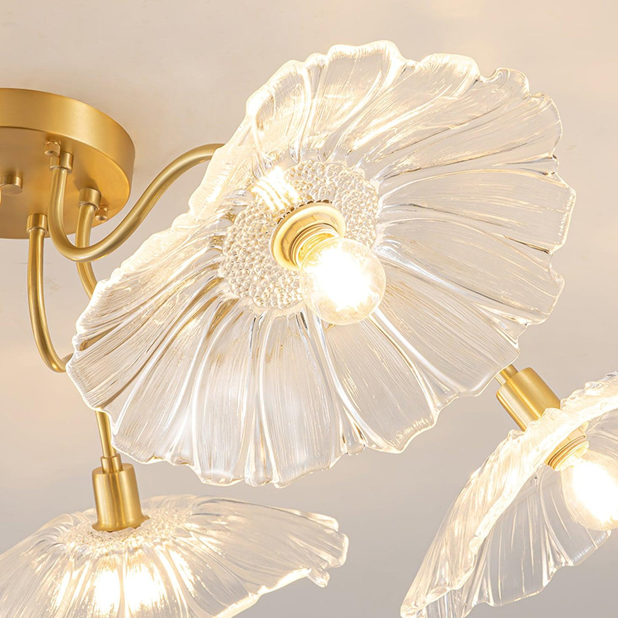 Lotus Leaf Glass Ceiling Lamp