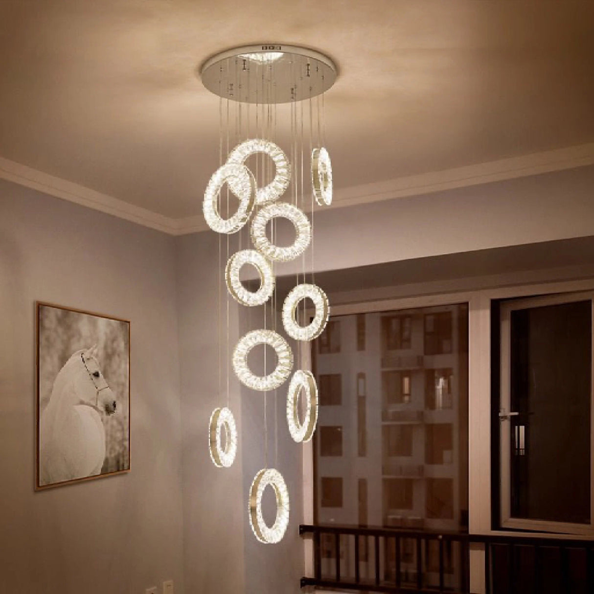 Baveno | Hanging Crystal Lighting for Staircase