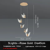 Amirat | Swan Design Gold Chandelier For Stairwell