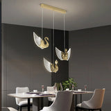 Amirat | Swan Design Gold Chandelier For Stairwell