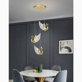 Amirat | Swan Design Gold Chandelier For Stairwell