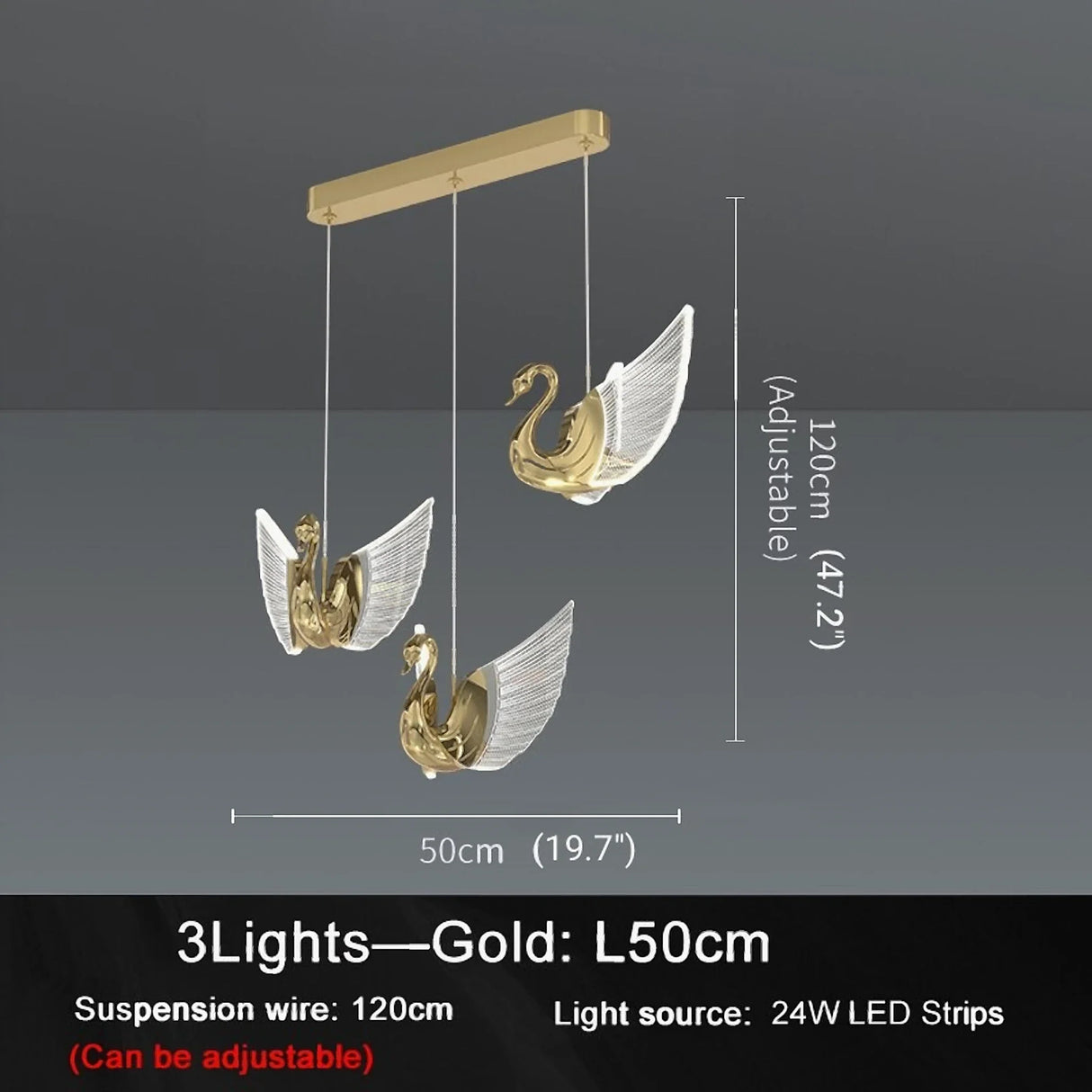 Amirat | Swan Design Gold Chandelier For Stairwell