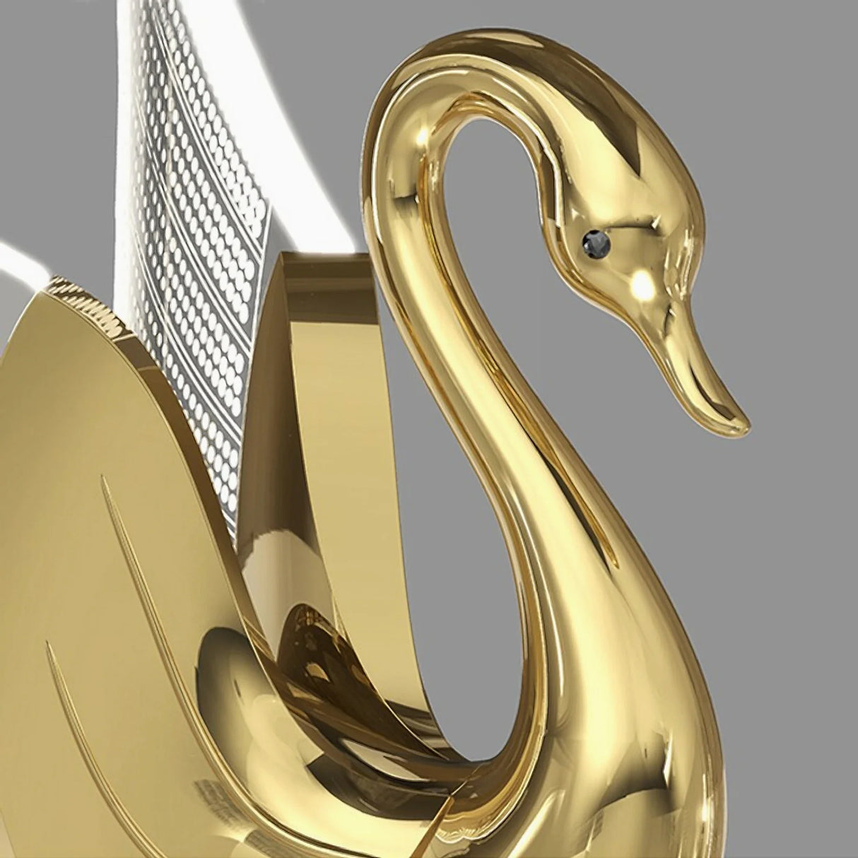 Amirat | Swan Design Gold Chandelier For Stairwell