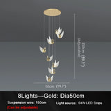 Amirat | Swan Design Gold Chandelier For Stairwell