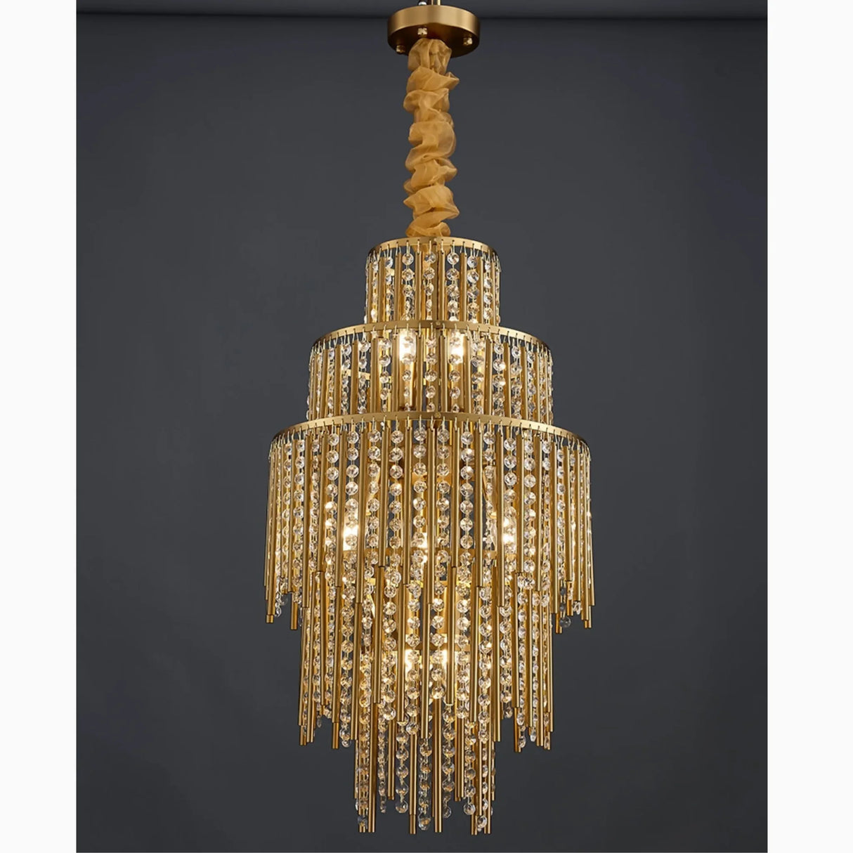 Point Antibes | Luxury Gold Chandelier With Crystal Balls