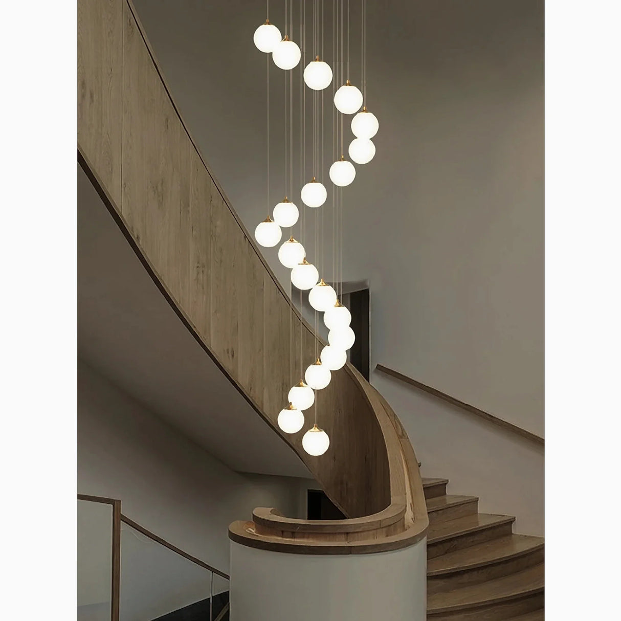 Aspremont | Hanging Copper Balls Staircase Chandelier