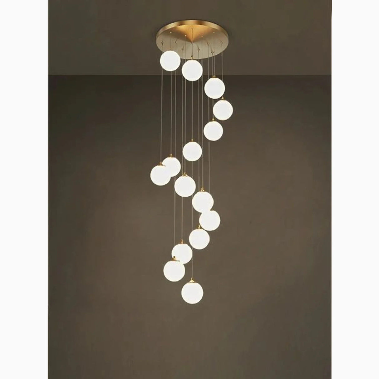 Aspremont | Hanging Copper Balls Staircase Chandelier