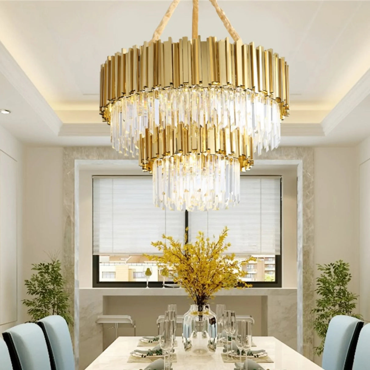 Beausoleil | Empire Gold Crystal Chandelier For Stairway