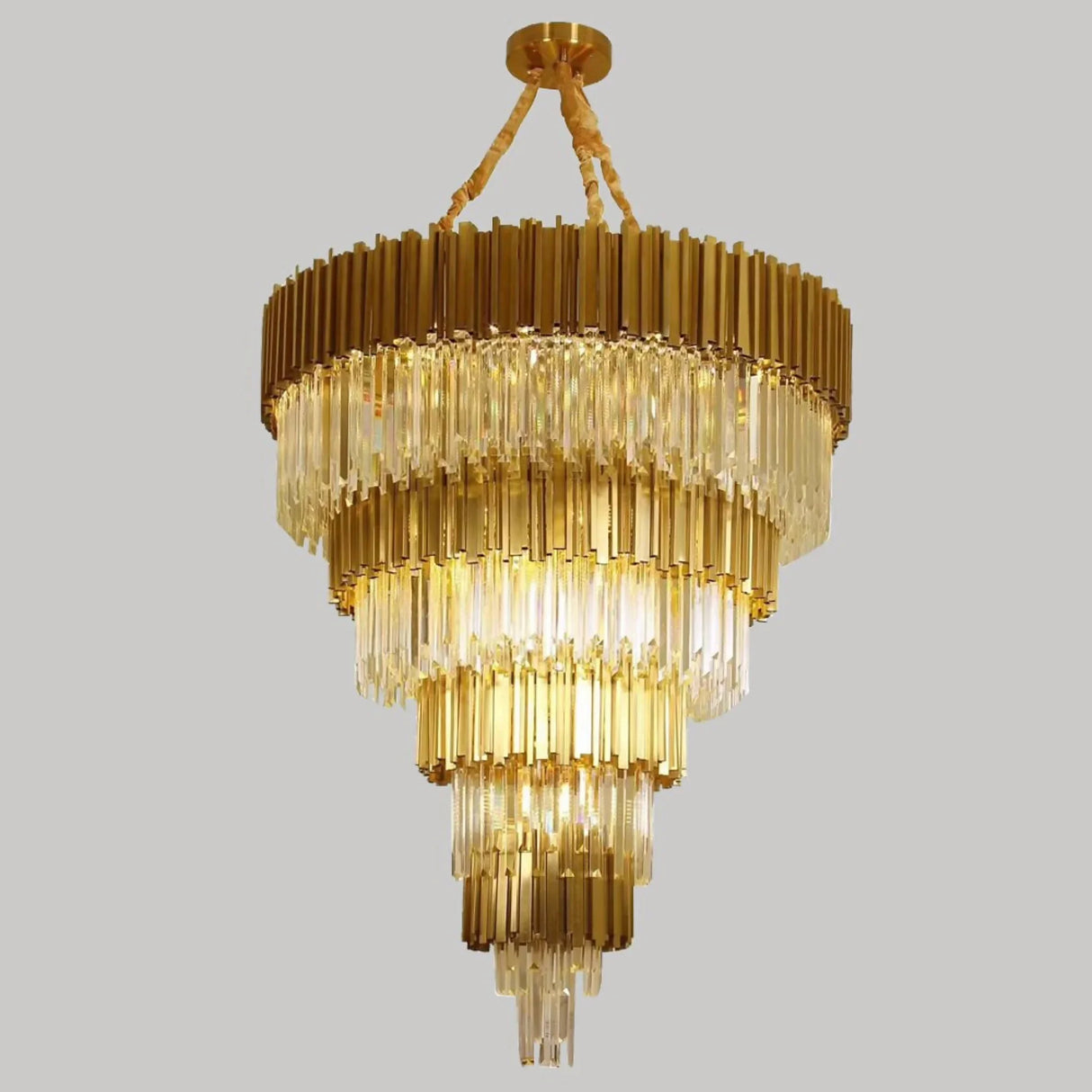 Beausoleil | Empire Gold Crystal Chandelier For Stairway