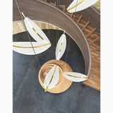 Cagnes-sur-Mer | Crystal Gold Feathers Chandelier