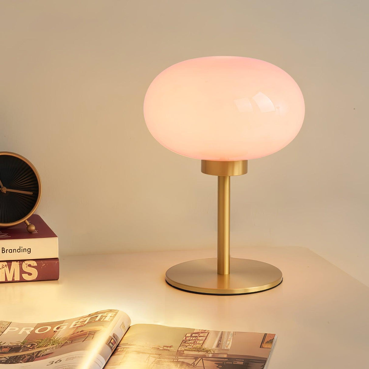 Marshmallow Brass Table Lamp