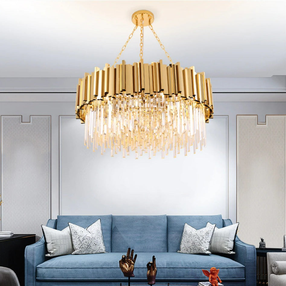 Faulkner - Modern Glass Crystal Chandelier