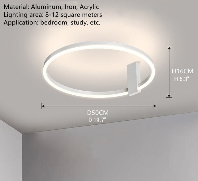 Aluminum LED Ceiling Lamp in a Nordic Style for Bedroom Living Room