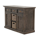 NovaSolo Halifax Mindi Buffet with 2 Baskets Black Wash B129BW