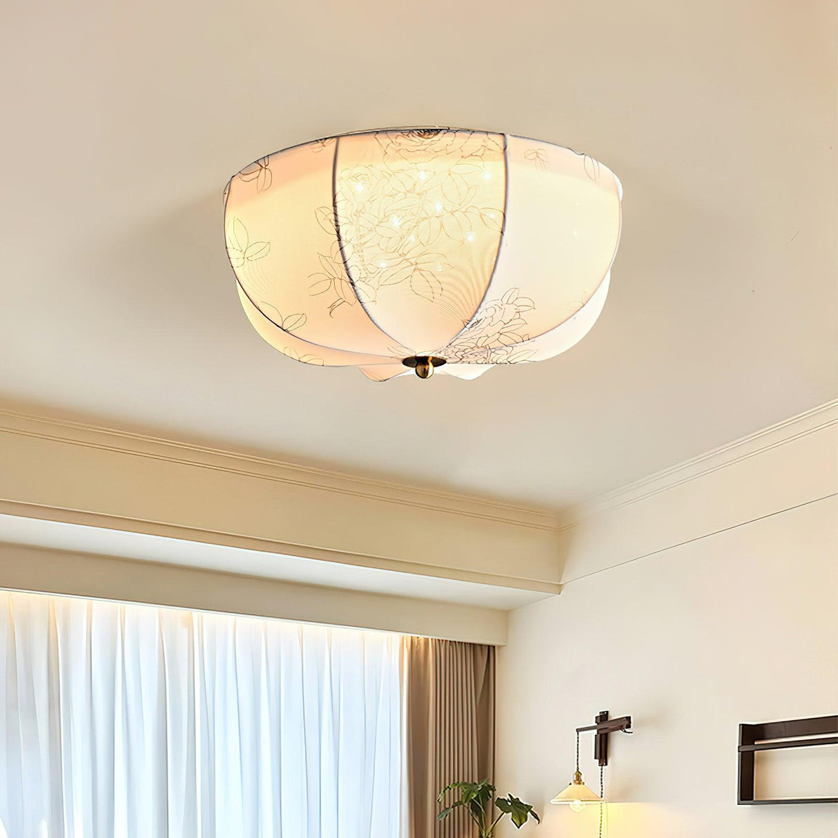 Orchid Fabric Ceiling Lamp