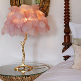 Ostrich Feather Table Lamp