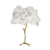 Ostrich Feather Table Lamp