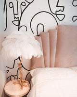 Ostrich Feather Table Lamp