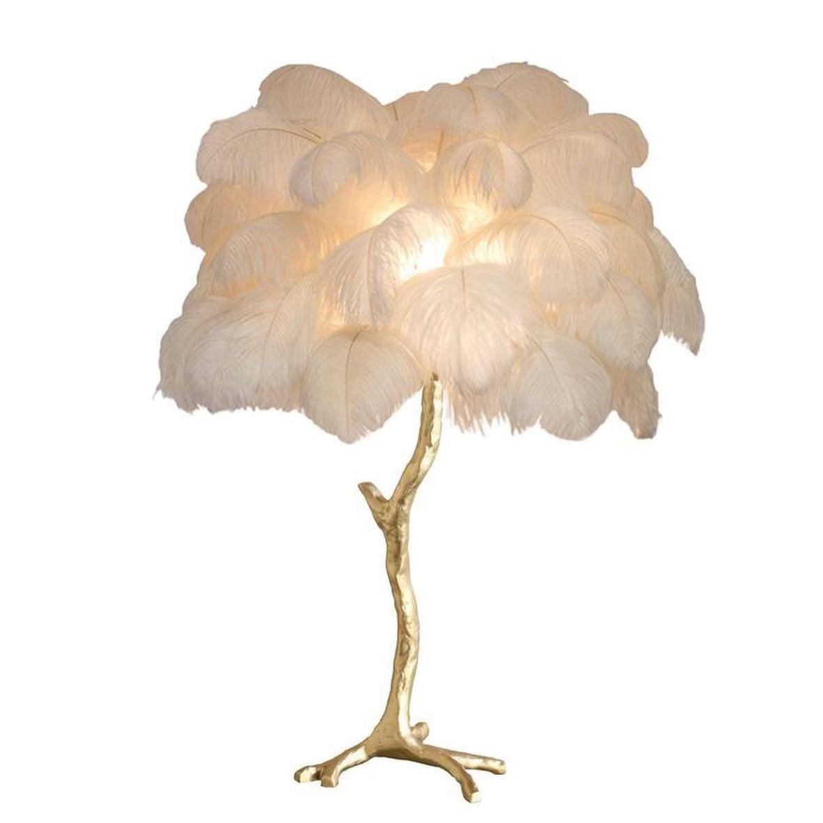 Ostrich Feather Table Lamp