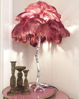 Ostrich Feather Table Lamp