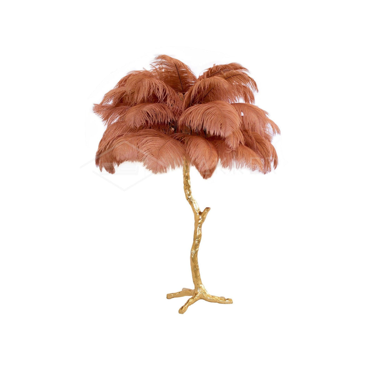 Ostrich Feather Table Lamp