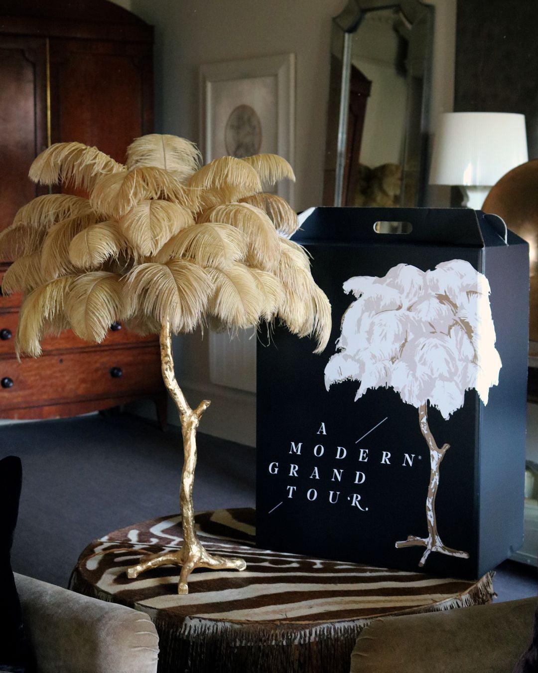 Ostrich Feather Table Lamp