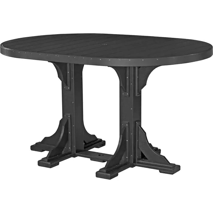 LuxCraft 4' x 6' Bar Height Poly Oval Table