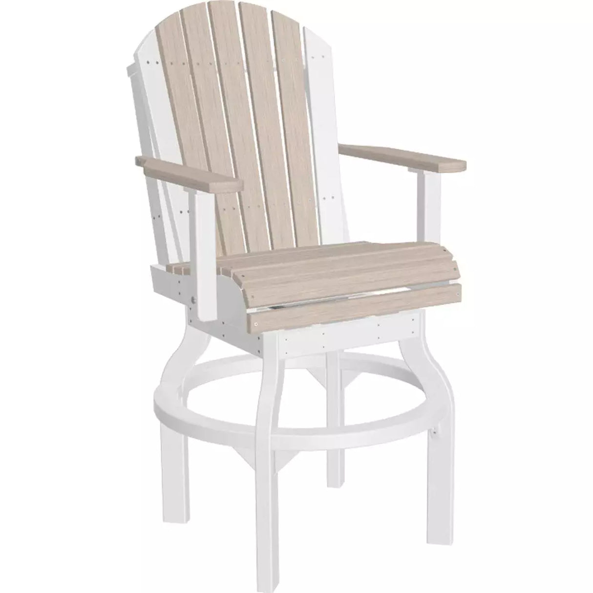 LuxCraft Bar Height Poly Adirondack Swivel Chair