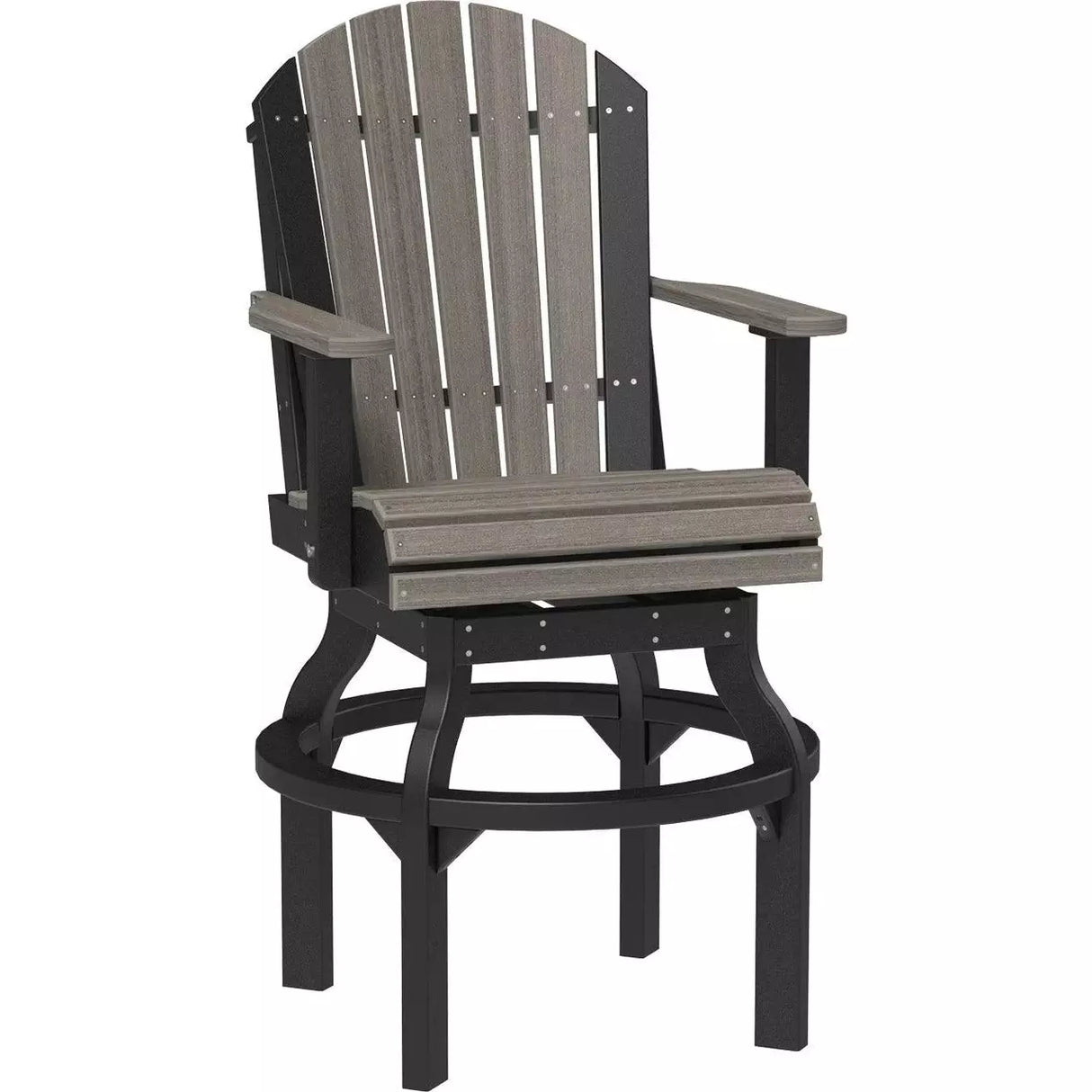 LuxCraft Bar Height Poly Adirondack Swivel Chair