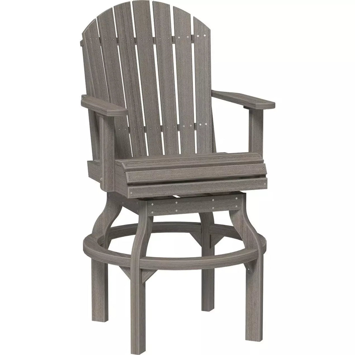 LuxCraft Bar Height Poly Adirondack Swivel Chair