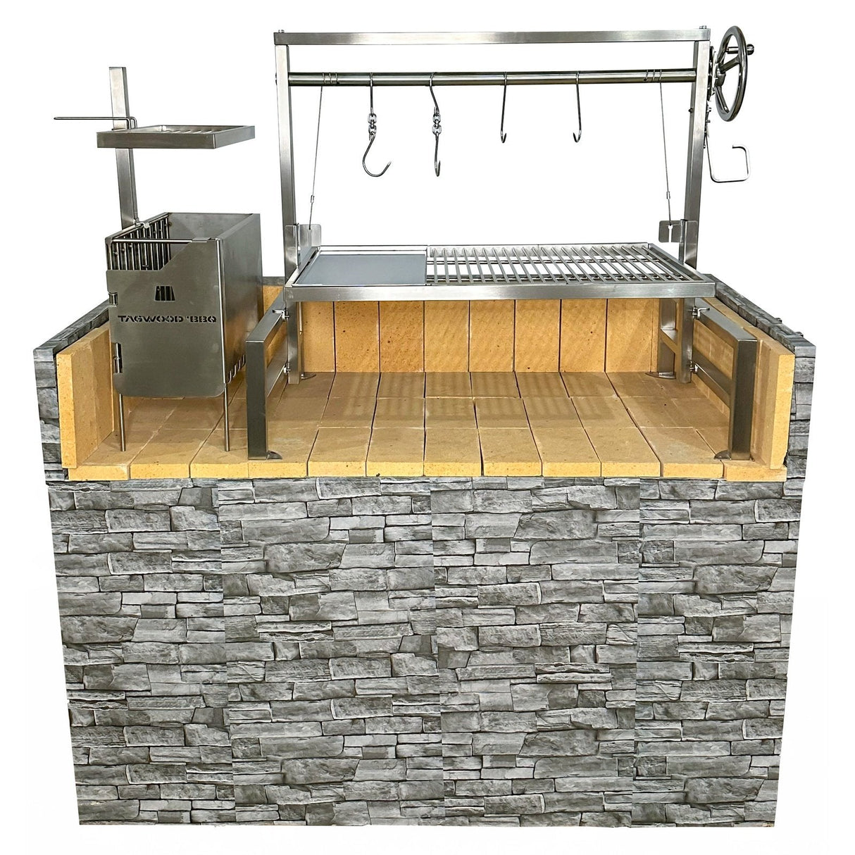 Tagwood BBQ Insert Style Argentine Santa Maria Wood Fire & Charcoal Grill without firebricks | BBQ09SS