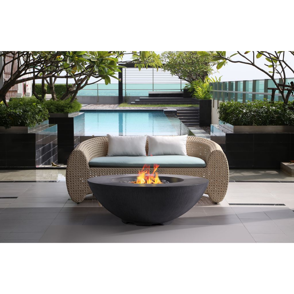 PyroMania Shangri-La 41" Round Slate Outdoor Propane Gas Fire Pit Table